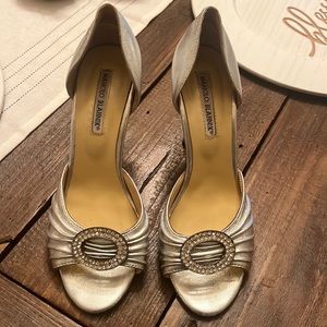 Manolo Blahnik silver heels